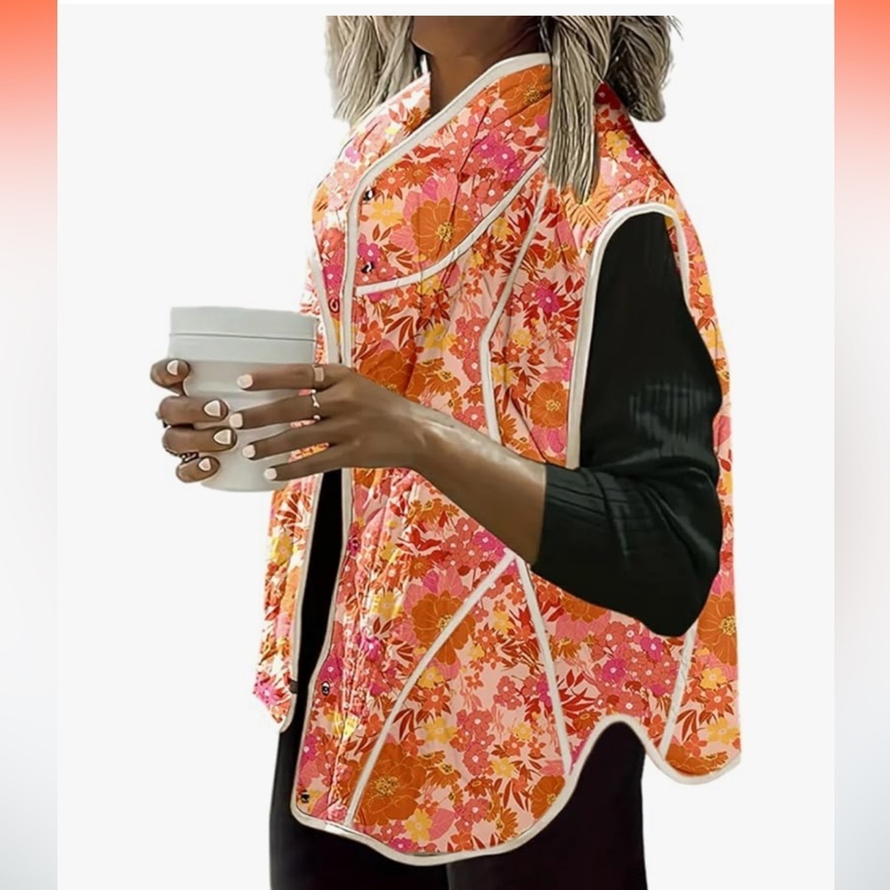 Women's Quilted Vest Lightweight Button Down new 🆕